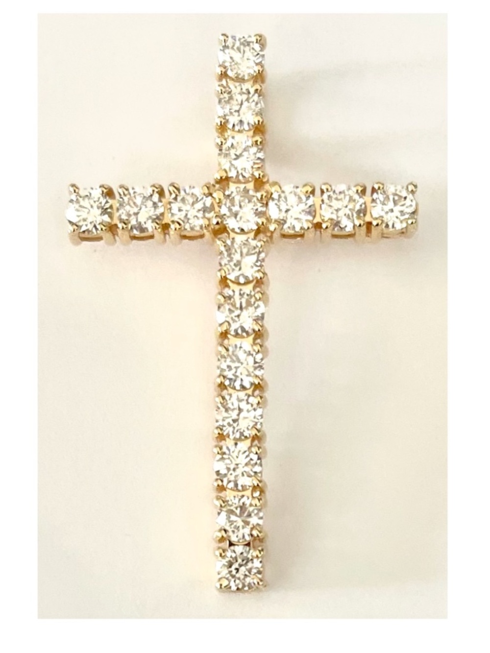 RETAIL Est. $8,399.00! LARGE 14K Yellow Gold 4 Carat DIAMOND Cross Slide Pendant